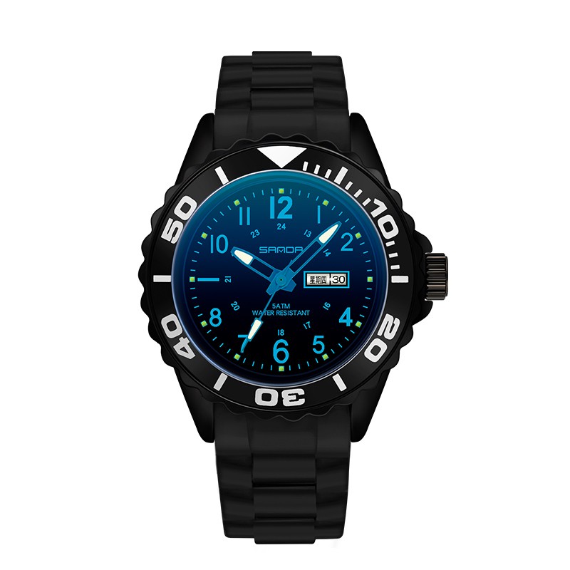 Sapphire Crystal Display - Sanda-Montre-bracelet bleue pour femme, bracelet en