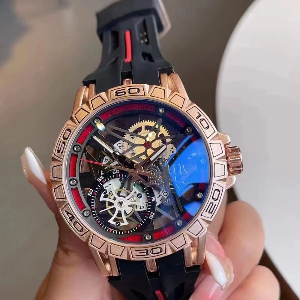 Luxury Watch Rubber Strap - Montres en quartz 3D pour hommes,