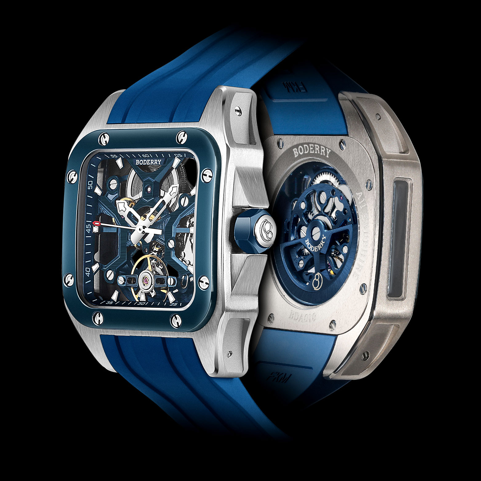 Luxury Watch Rubber Strap - BODERRY-Montres Seton pour Homme, Modules Carrés,