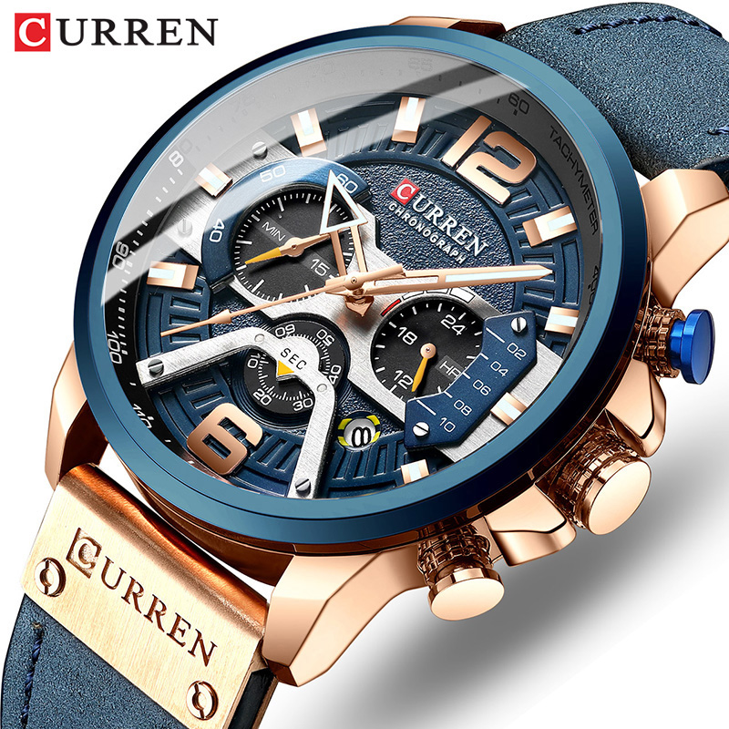 Luxury Watch Apple - CURREN nouveaux hommes sport décontracté chronographe