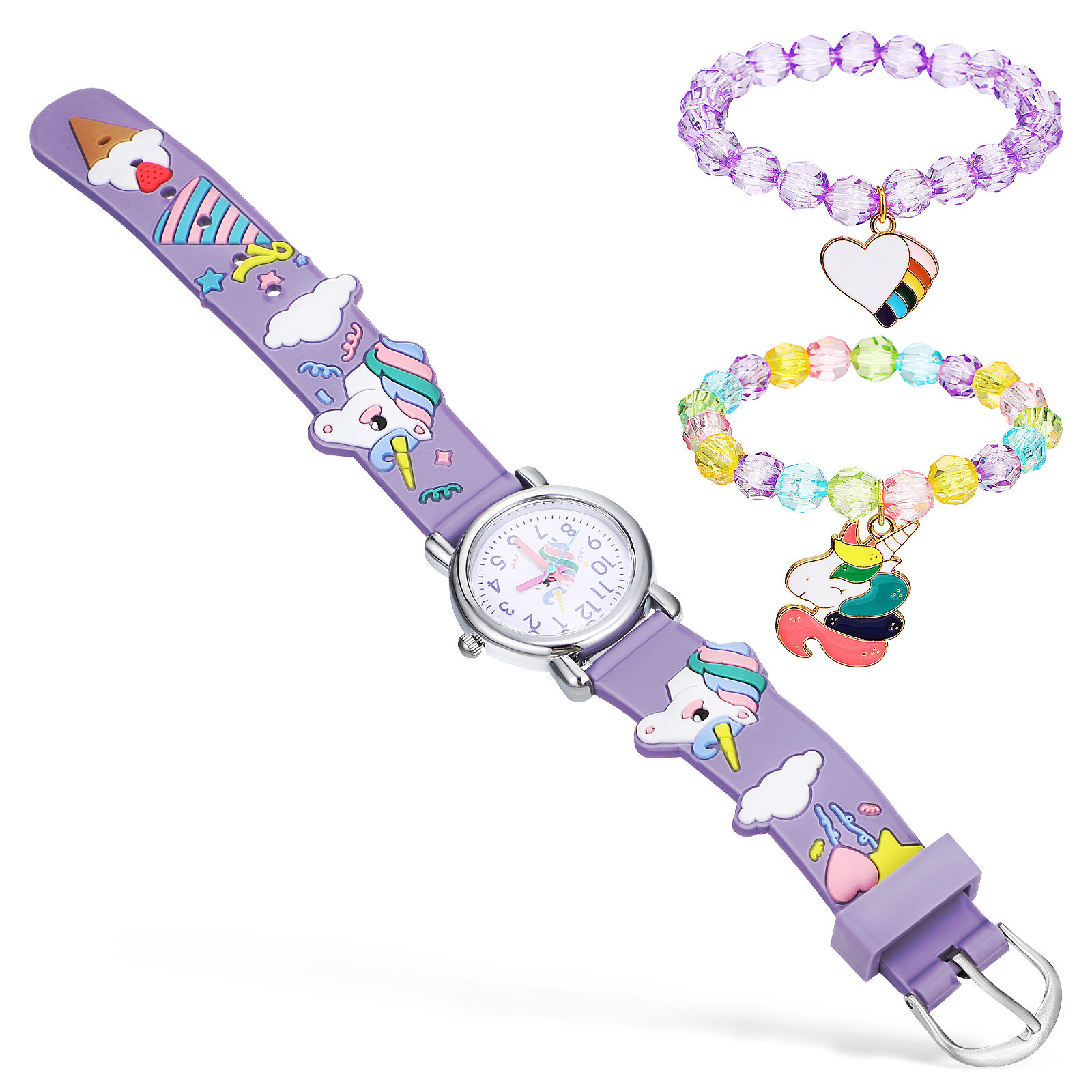 Luxury Watch Kids - Ensemble montre et bracelet licorne pour