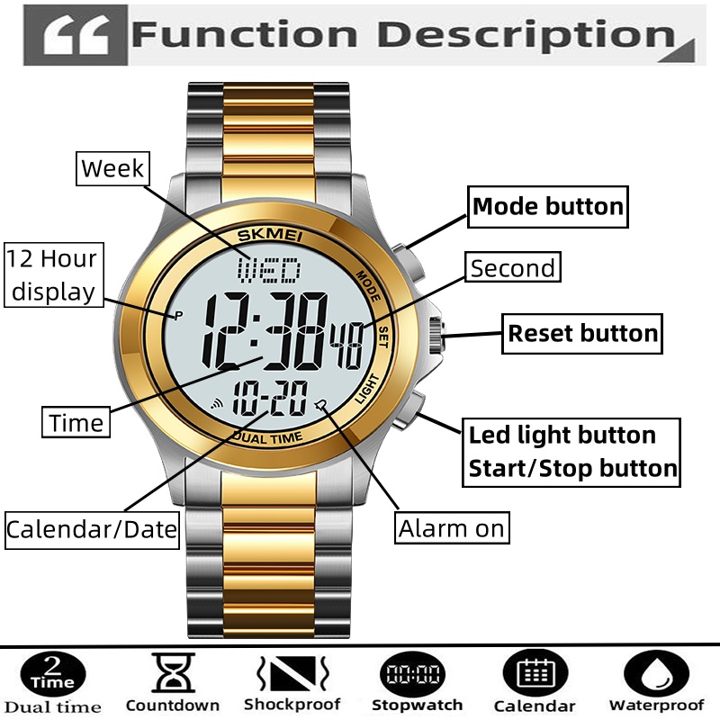Skmei hommes Led chronographe  - Minute Repeater Watch avis et prix