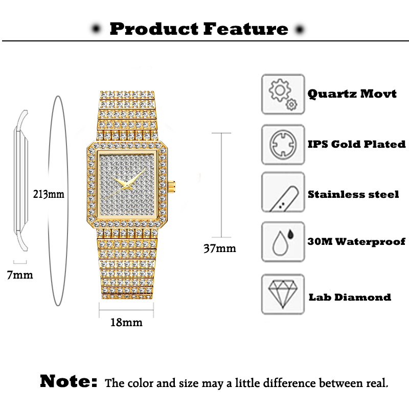 MISSFOX-montre en diamant doré - Luxury Watch Unique avis et prix