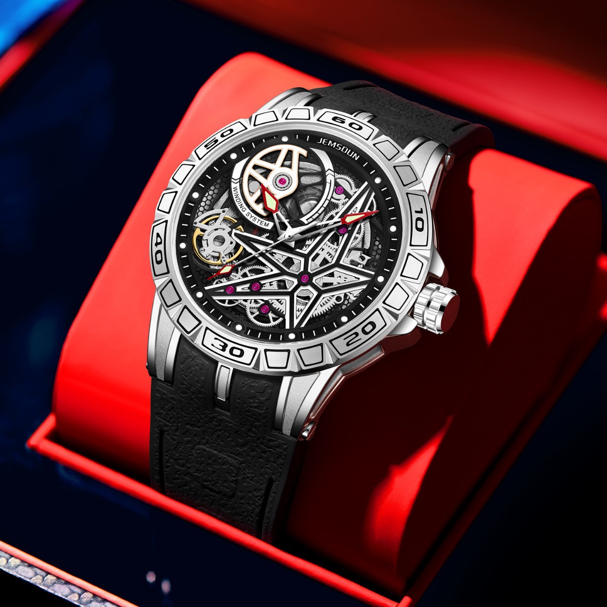Montre créative 3D à quartz po - Luxury Watch Rubber Strap avis et prix